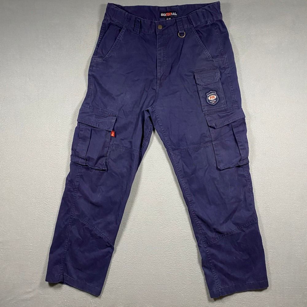 Bocomal Field Pants Mens 36x30 Navy Blue Flame Resistant FR Cargo Work Trousers